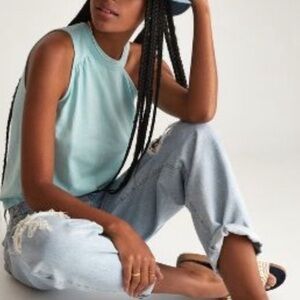 NWT Anthropologie light blue asymmetrical tank top M